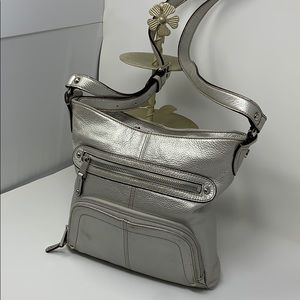 Tignanello Sliver Leather Cross Body Purse
